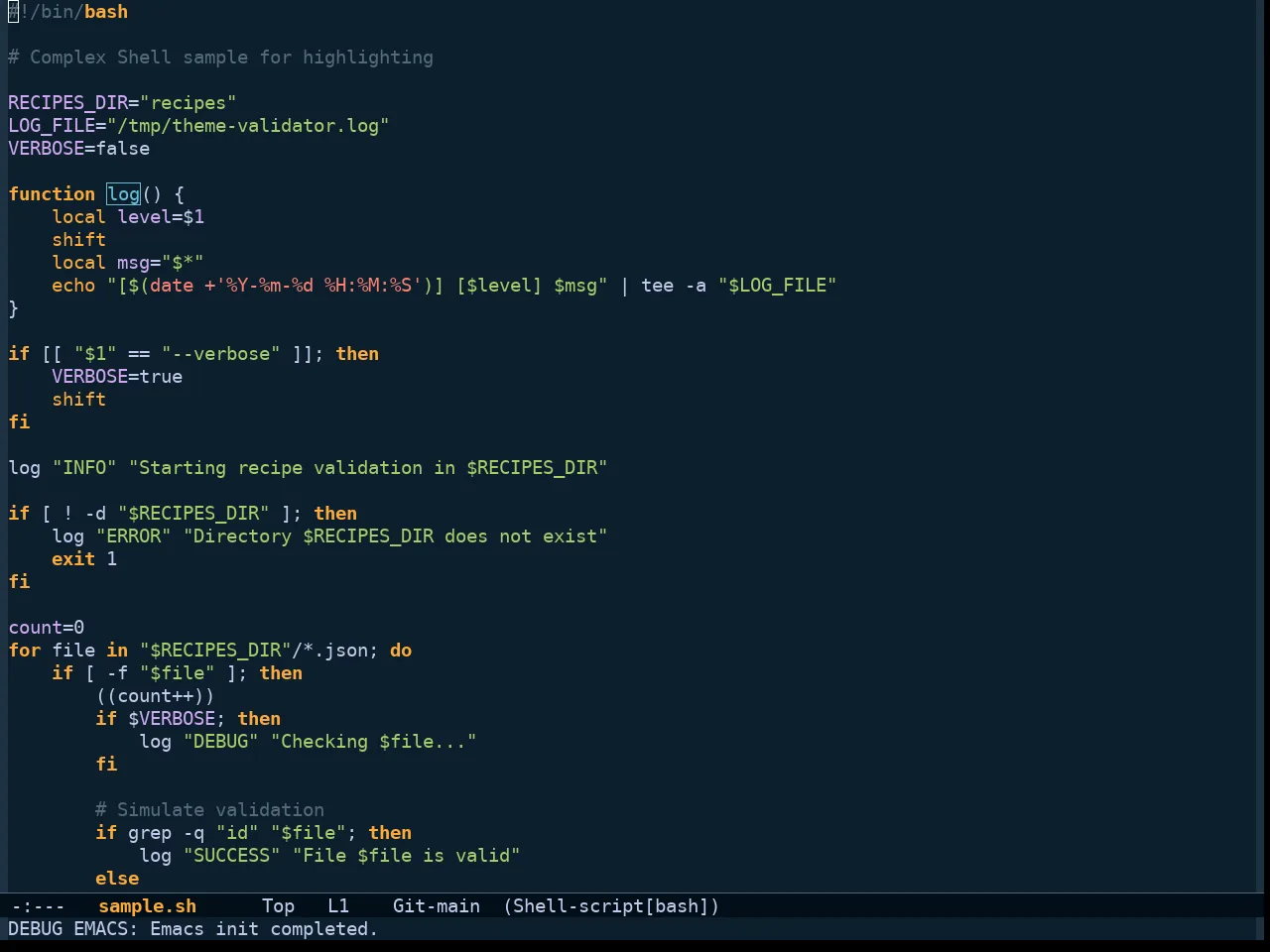 Shanty Themes Dark in sh-mode