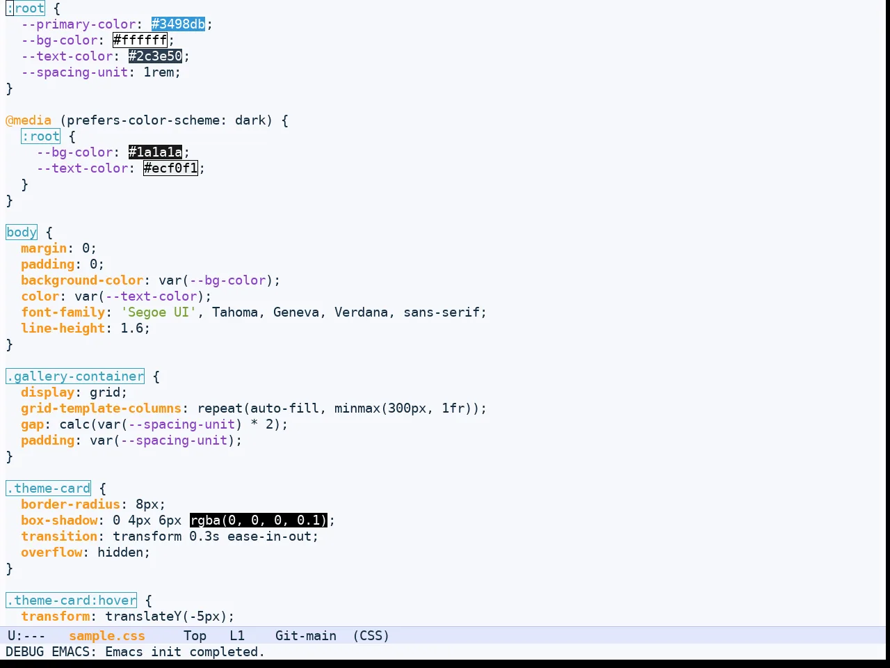 Shanty Themes Light in css-mode