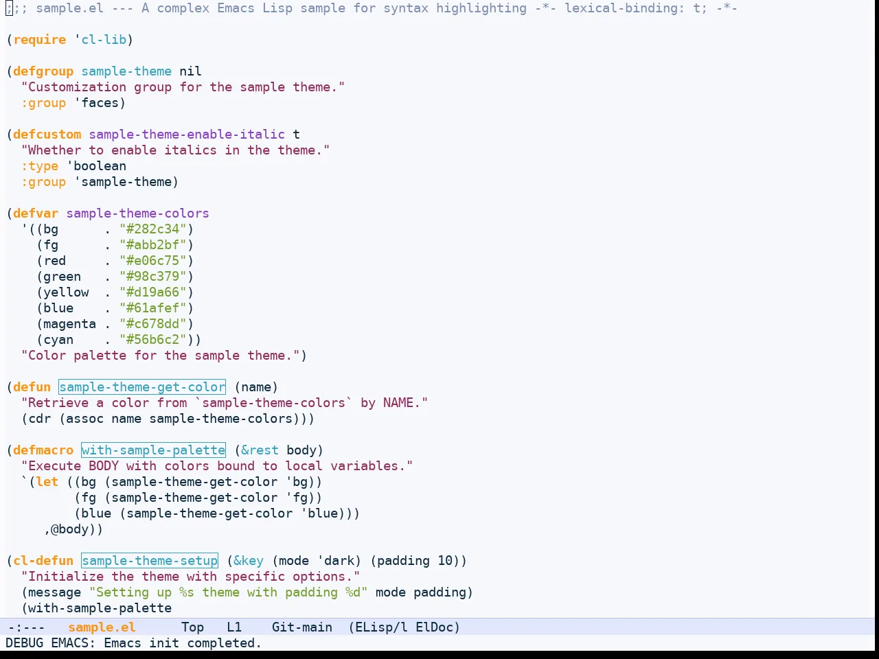 Shanty Themes Light in emacs-lisp-mode