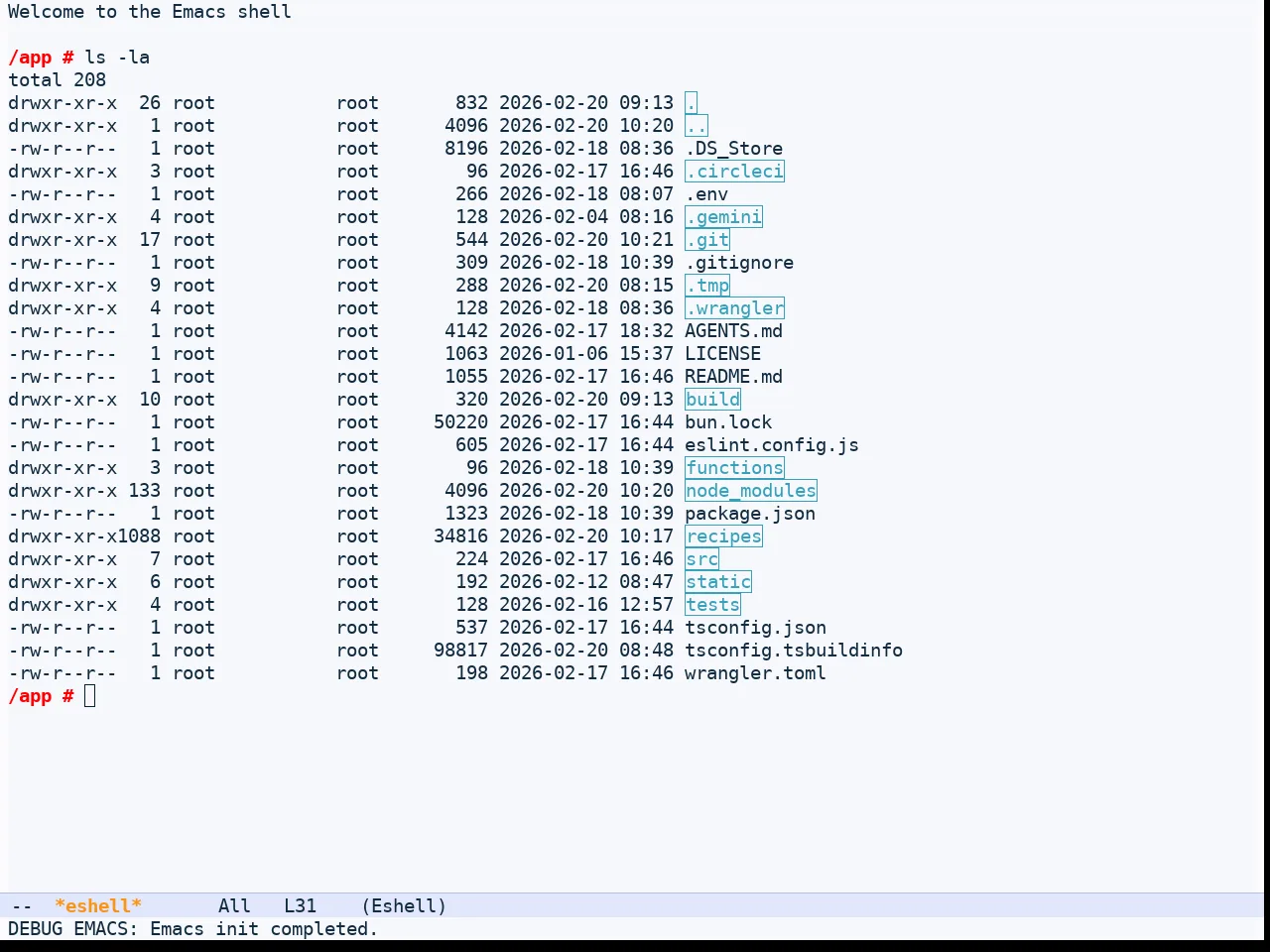 Shanty Themes Light in eshell