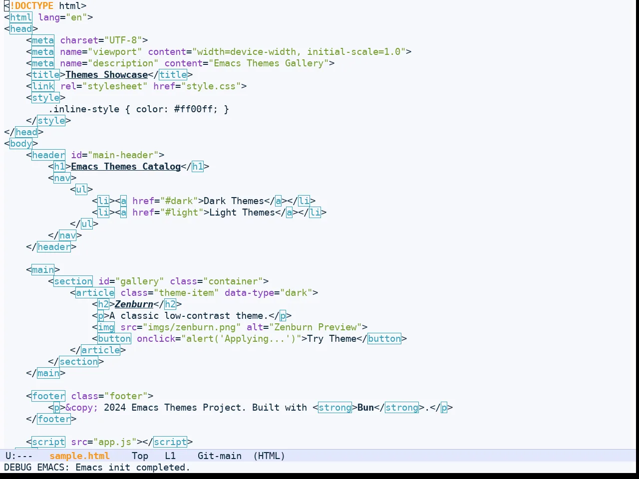 Shanty Themes Light in html-mode