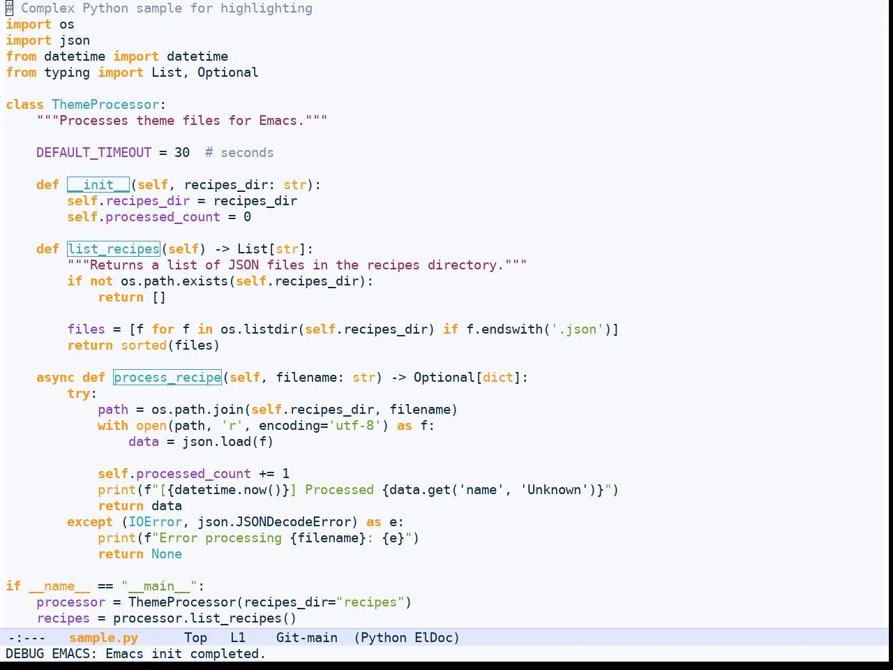 Shanty Themes Light in python-mode
