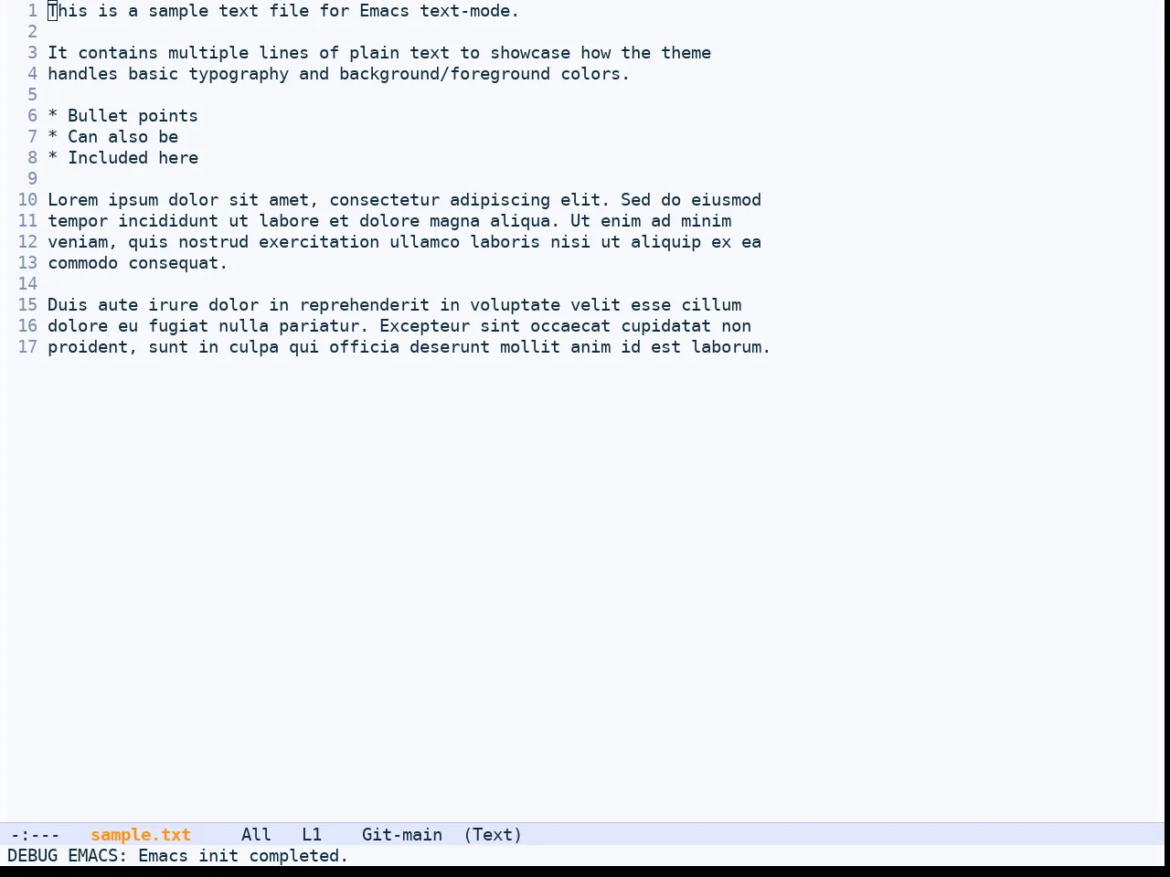 Shanty Themes Light in text-mode