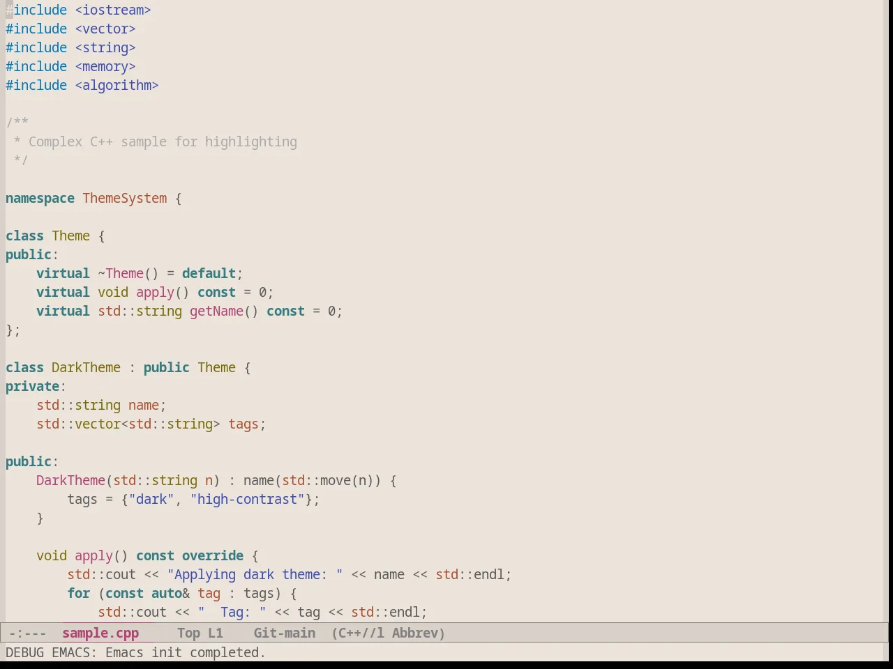 Silkworm Theme in c++-mode