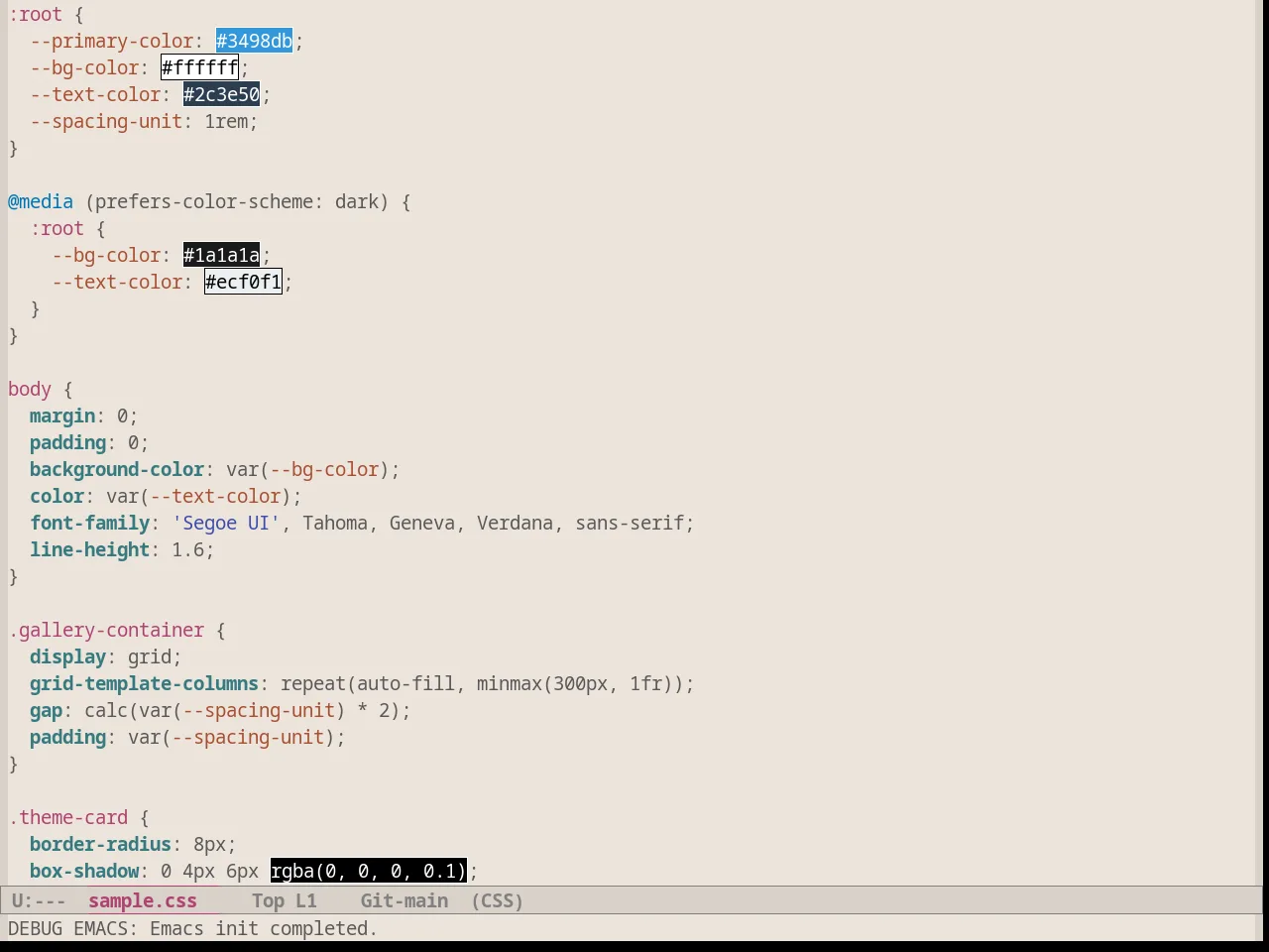 Silkworm Theme in css-mode