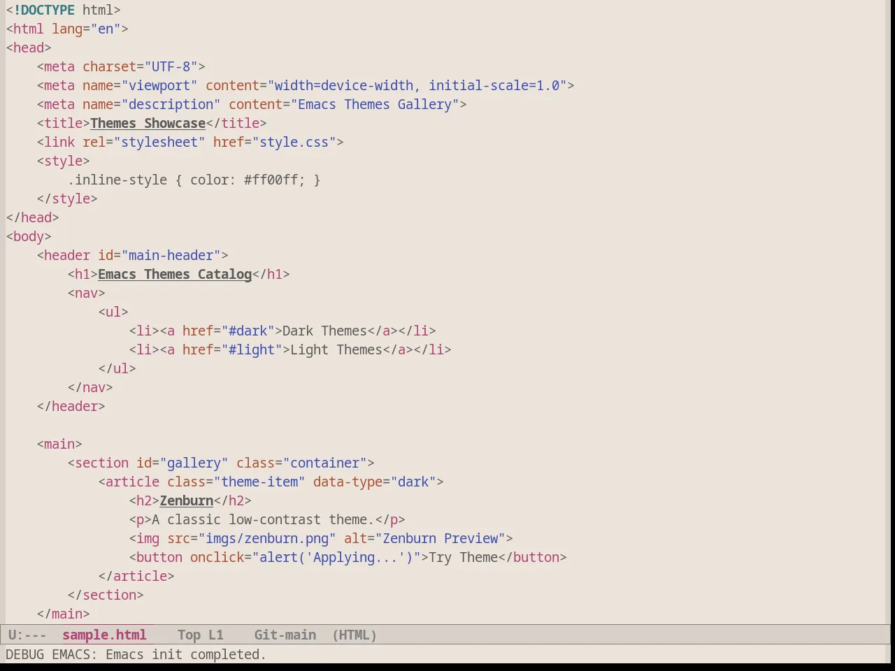 Silkworm Theme in html-mode