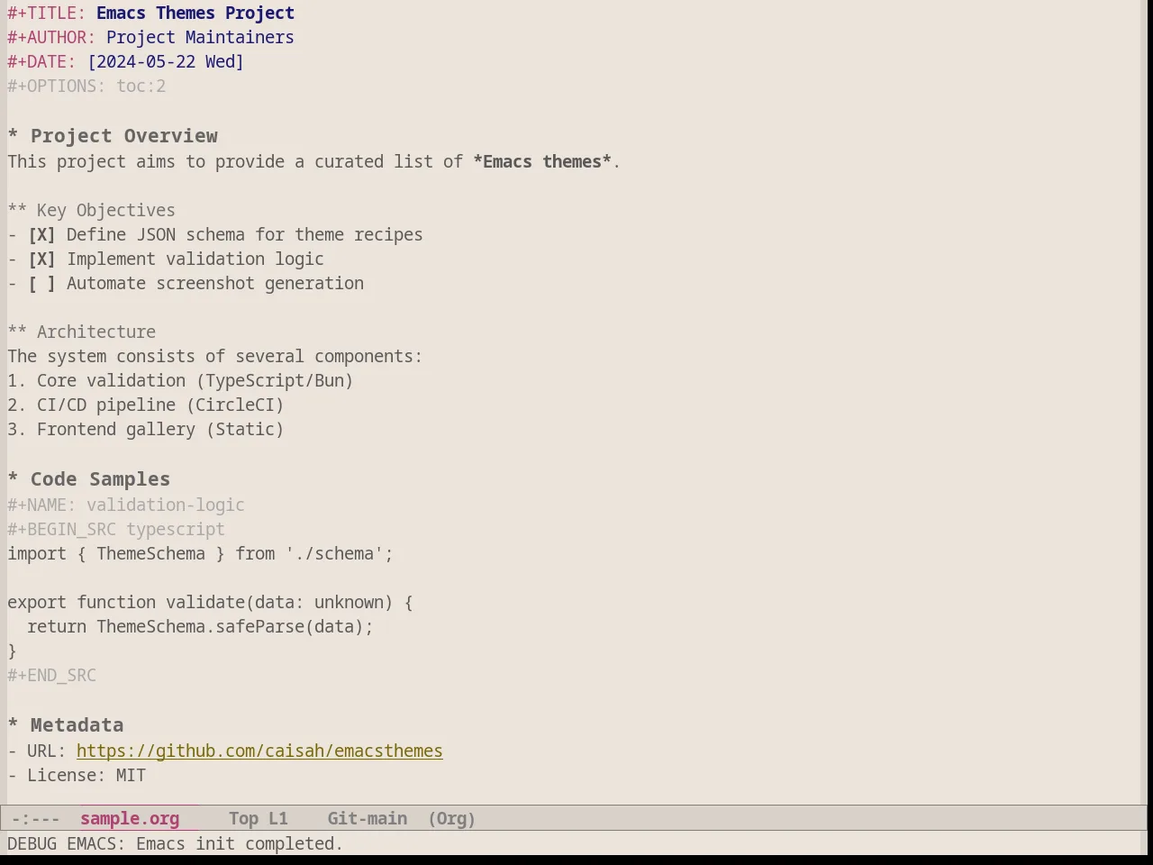 Silkworm Theme in org-mode