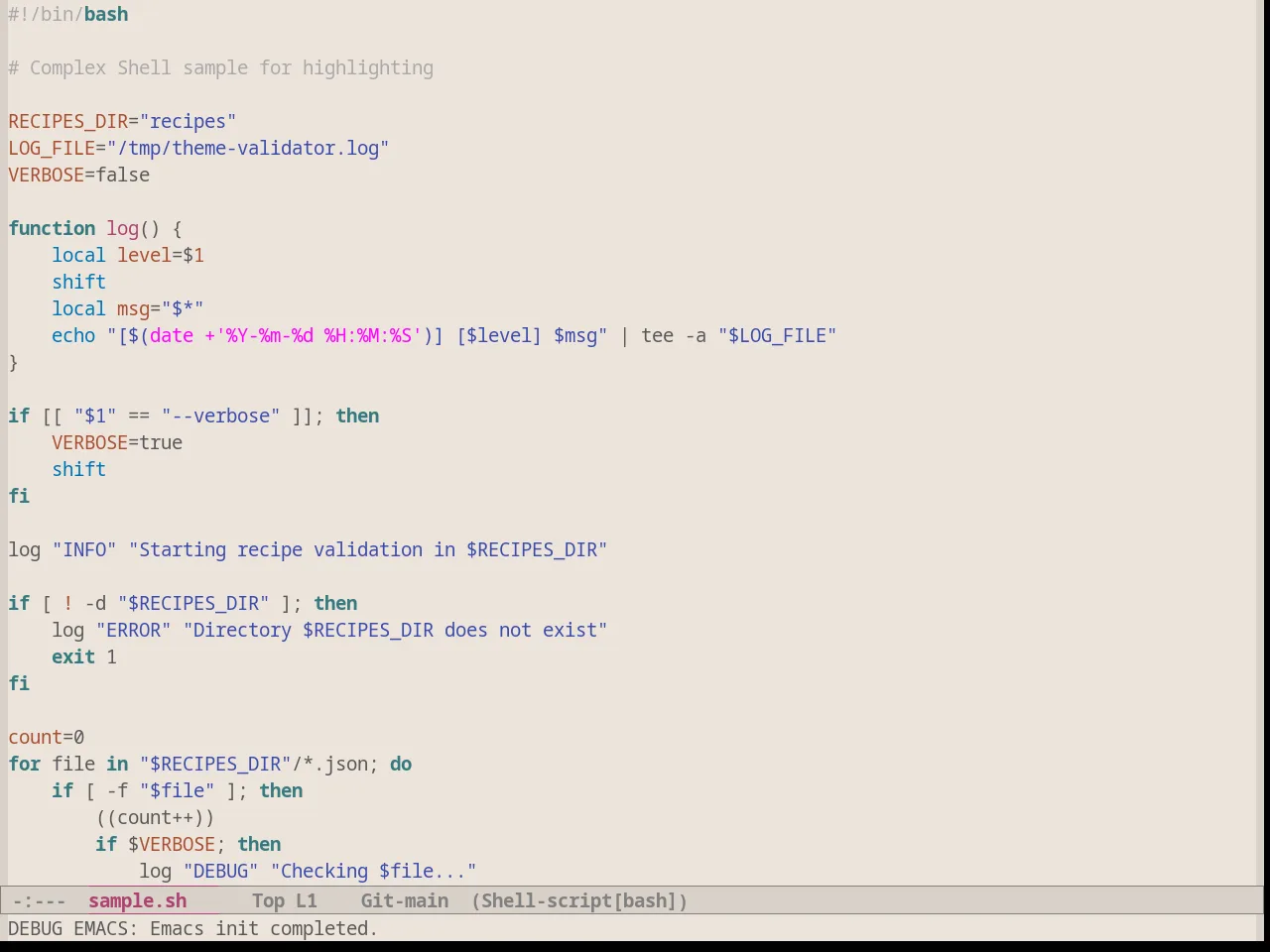 Silkworm Theme in sh-mode