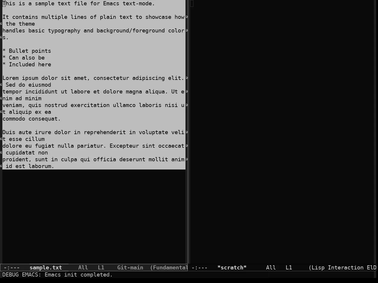 Simple Dark Theme in fundamental-mode