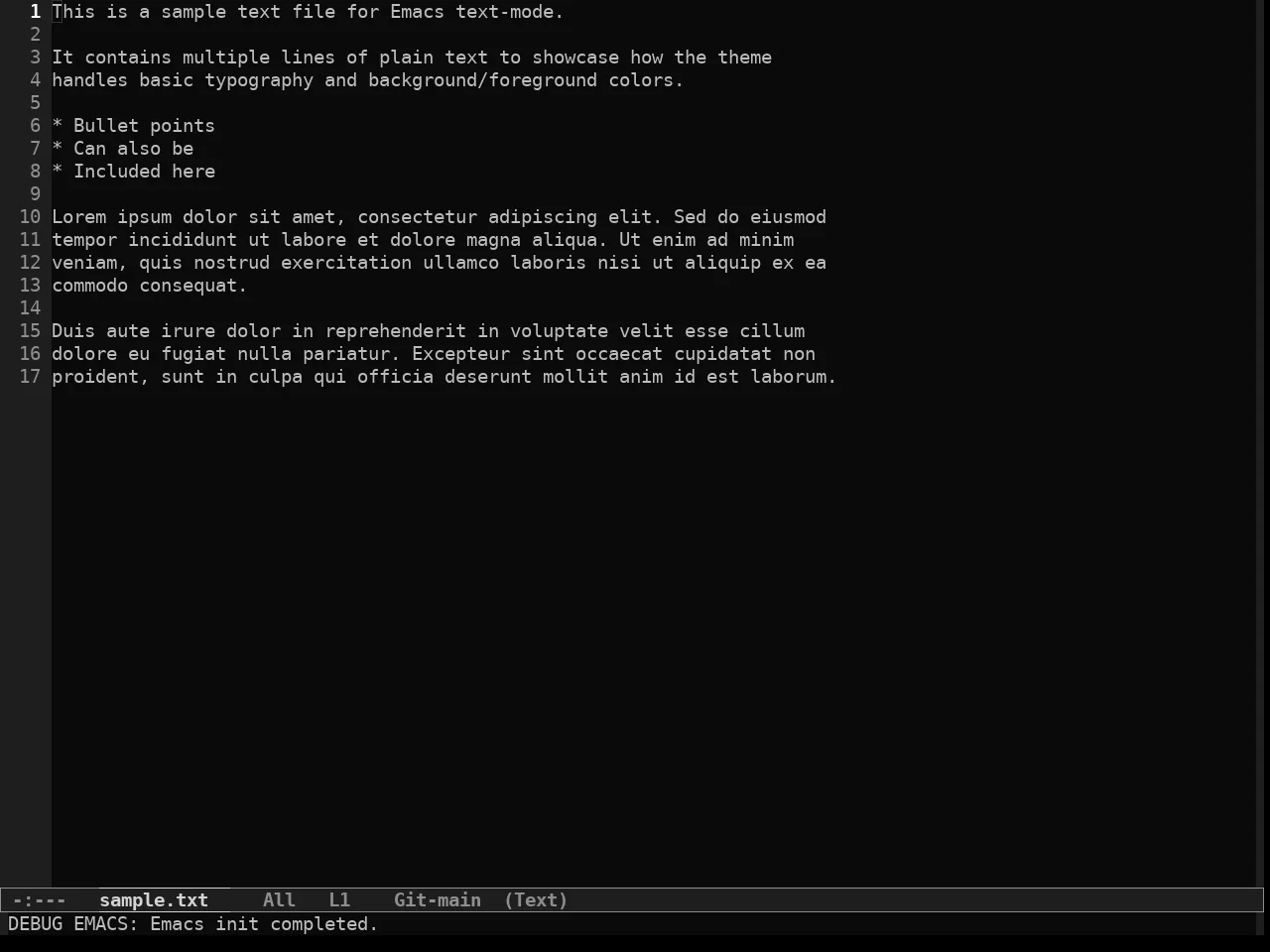 Simple Dark Theme in text-mode