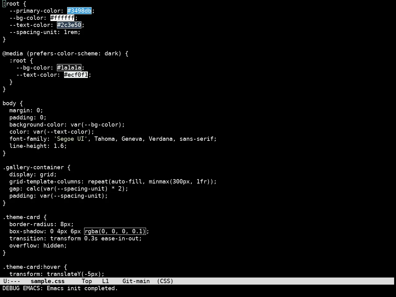 Simplicity Theme in css-mode