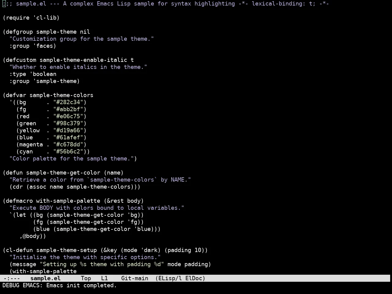 Simplicity Theme in emacs-lisp-mode
