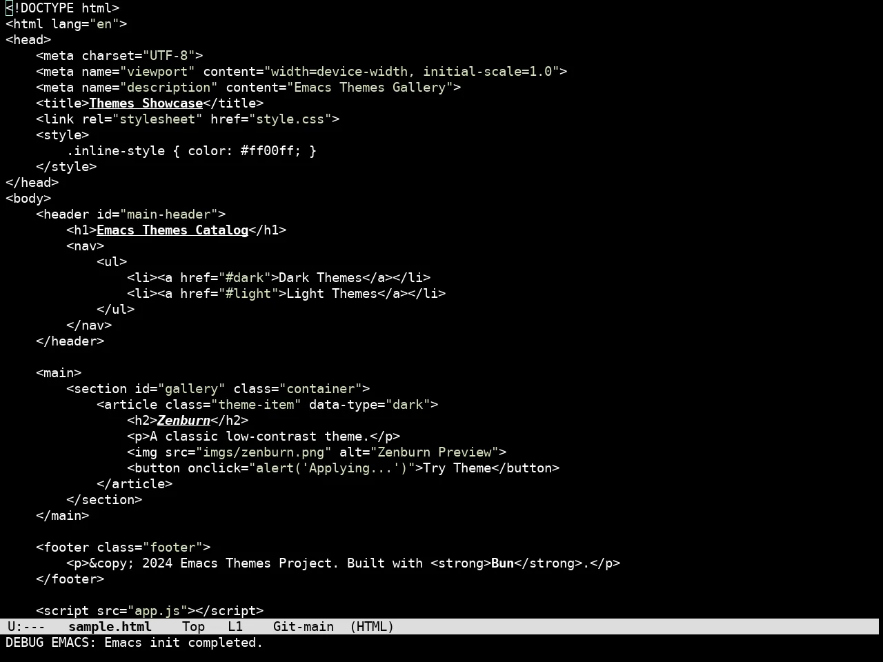 Simplicity Theme in html-mode