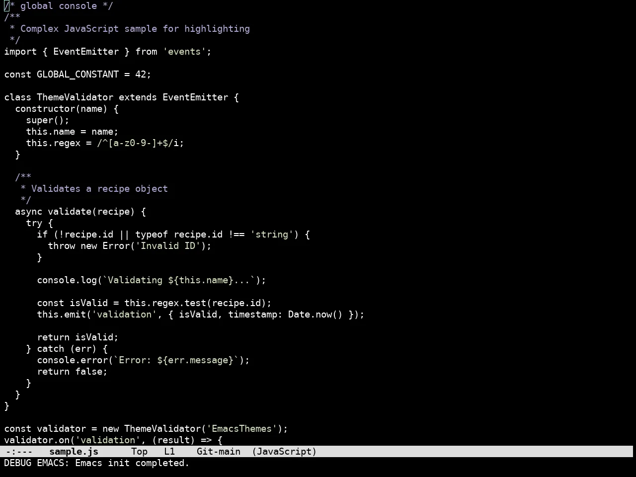 Simplicity Theme in javascript-mode