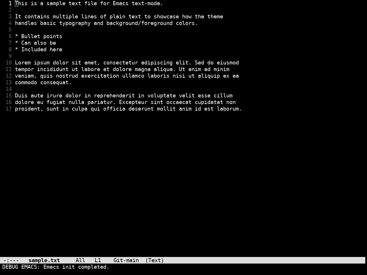 Simplicity Theme in text-mode
