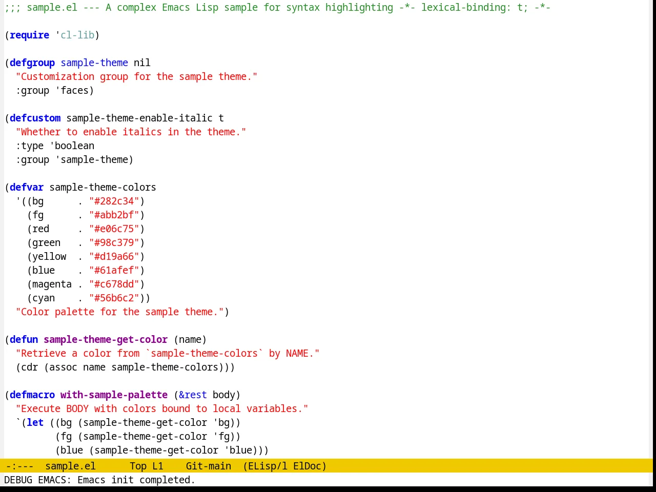 Sitaramv NT Theme in emacs-lisp-mode