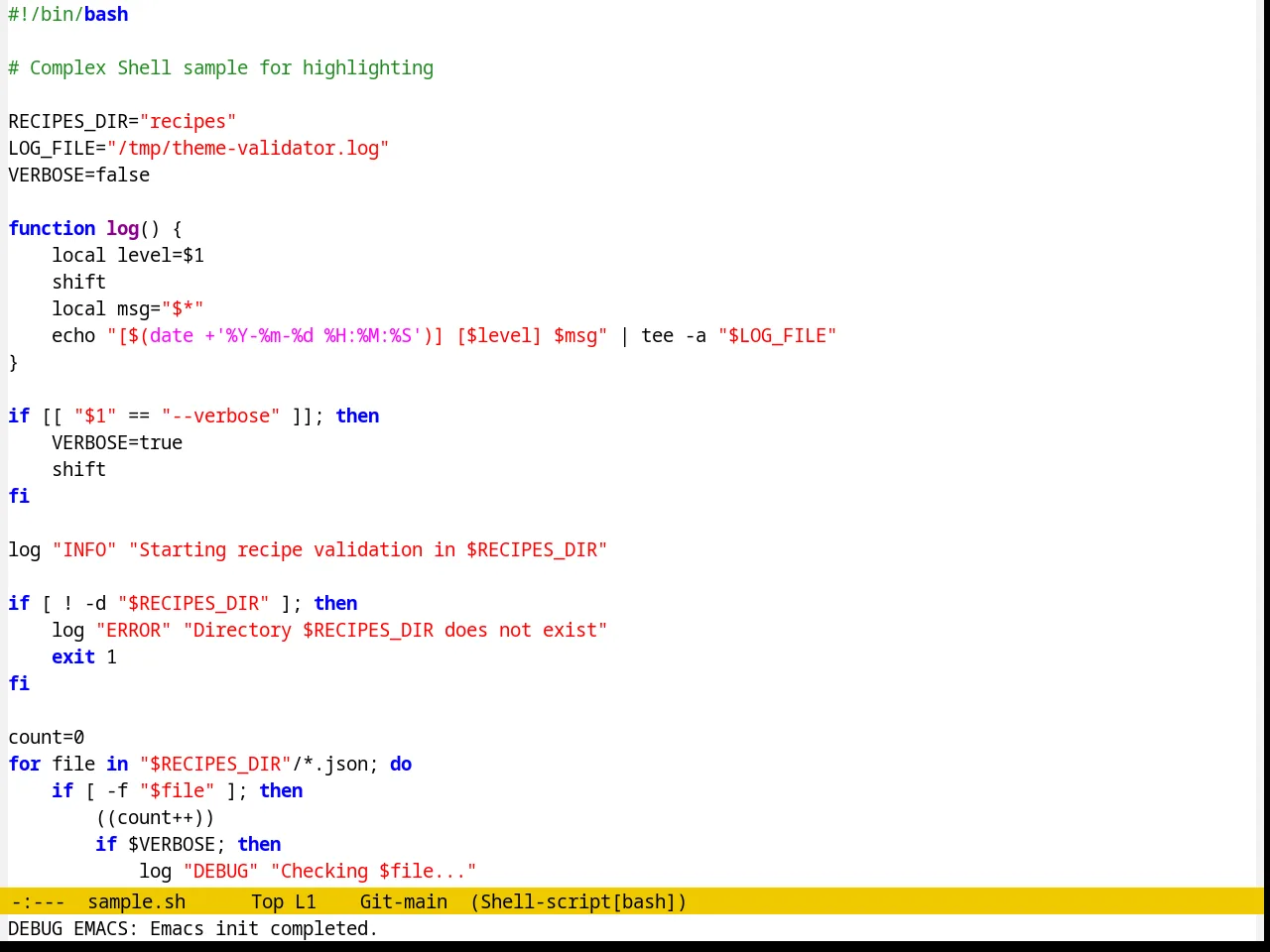 Sitaramv NT Theme in sh-mode