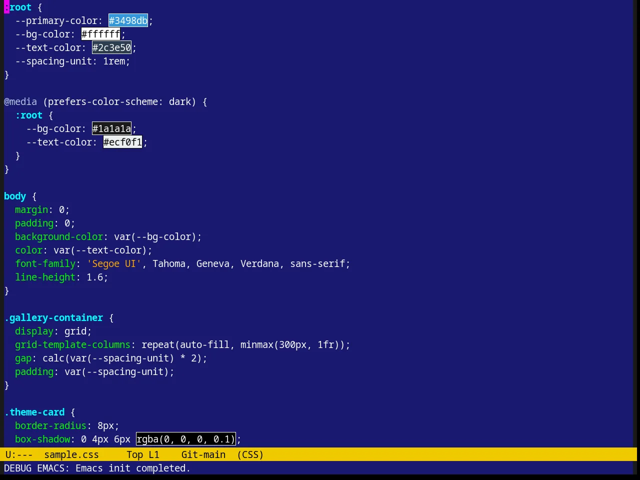 Sitaramv Solaris Theme in css-mode