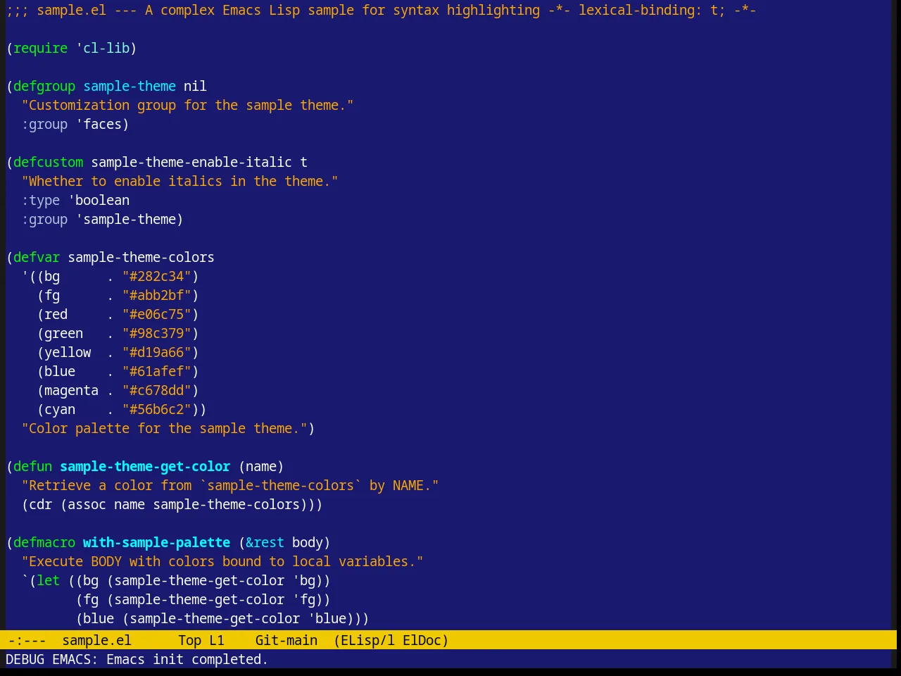 Sitaramv Solaris Theme in emacs-lisp-mode