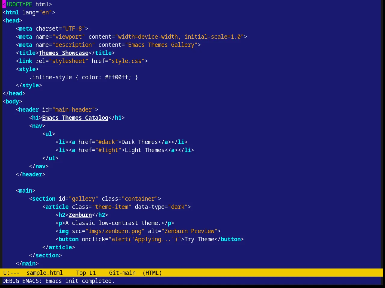 Sitaramv Solaris Theme in html-mode