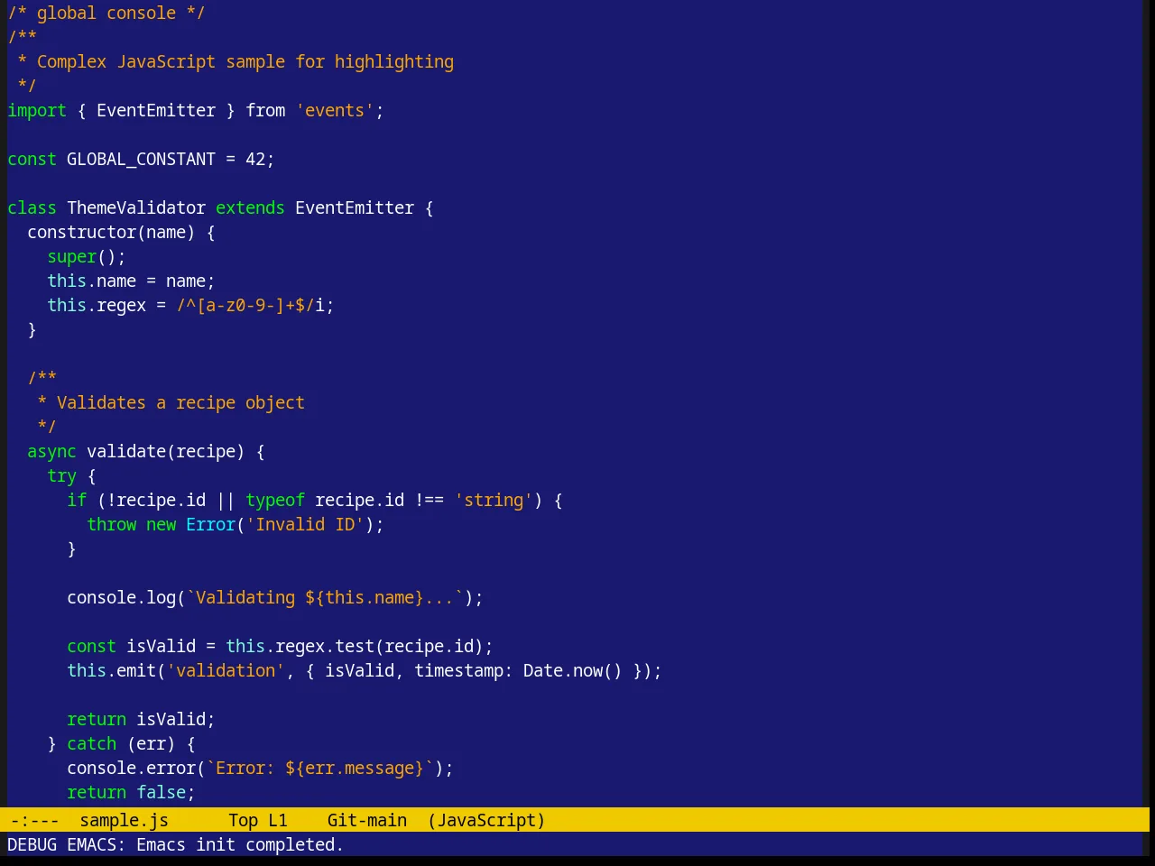 Sitaramv Solaris Theme in javascript-mode