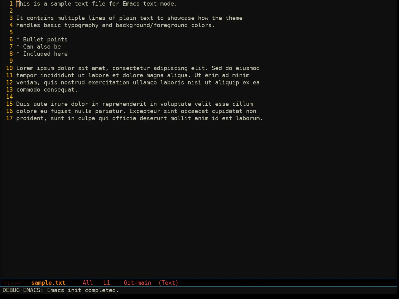 Sixcolors Theme in text-mode