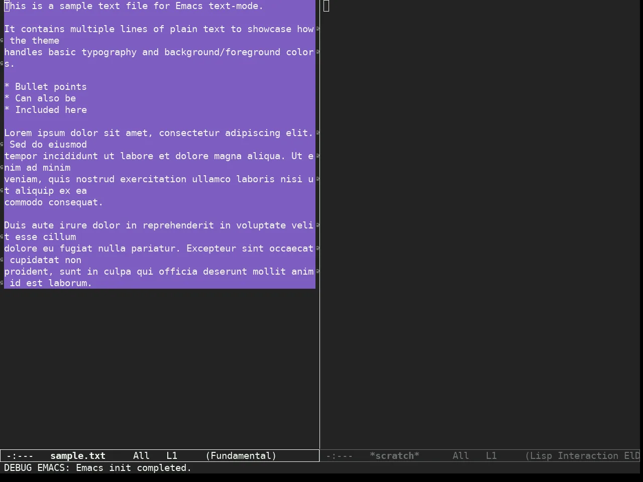 Sketch Black Theme in fundamental-mode