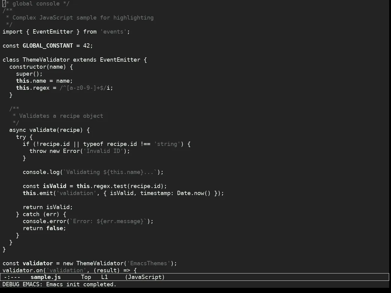 Sketch Black Theme in javascript-mode