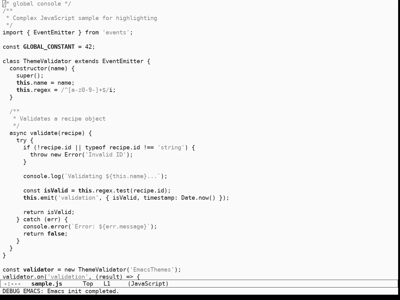 Sketch White Theme in javascript-mode