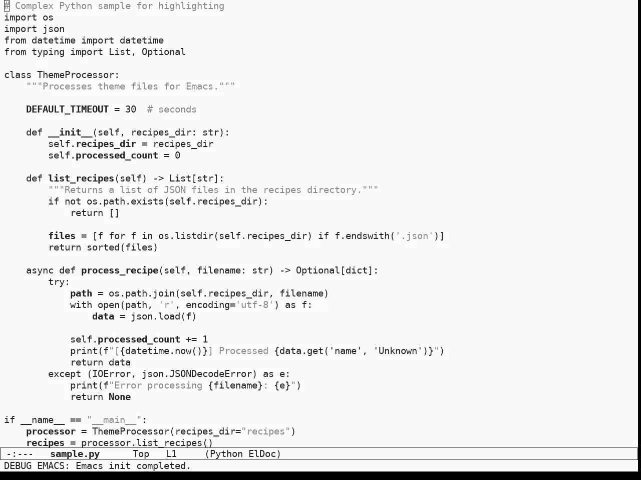 Sketch White Theme in python-mode