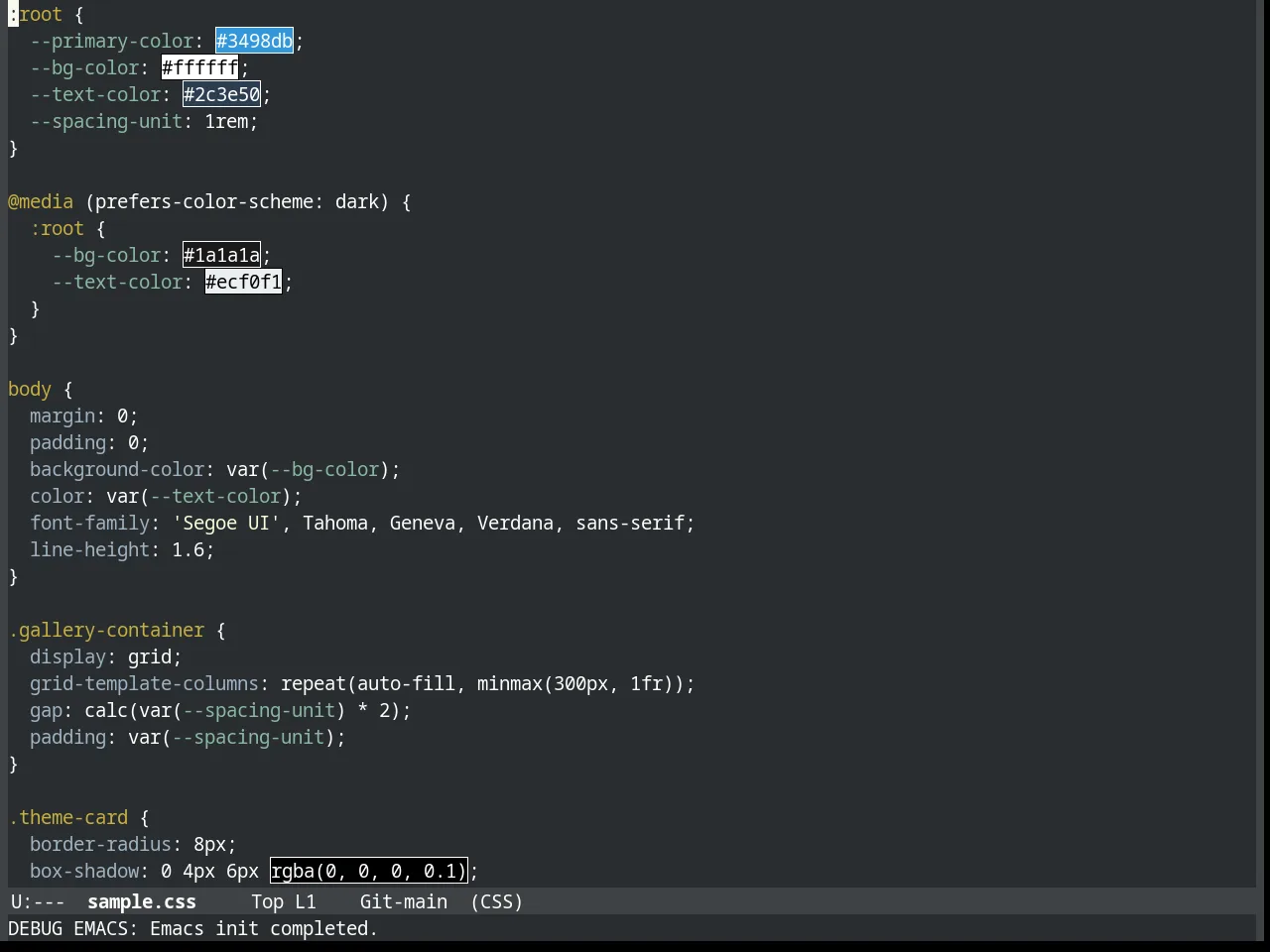 Slime Theme in css-mode