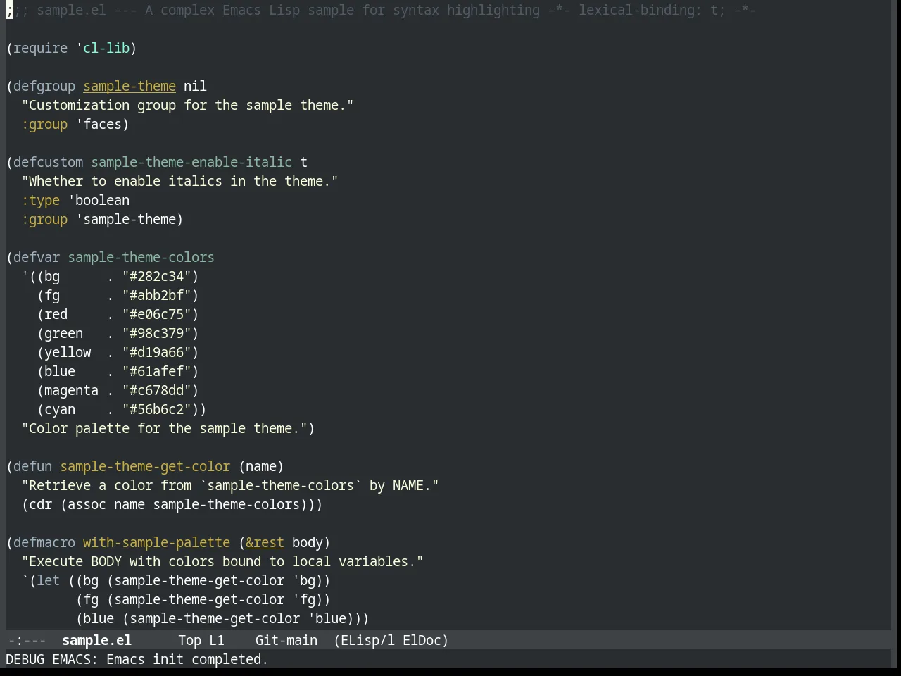 Slime Theme in emacs-lisp-mode