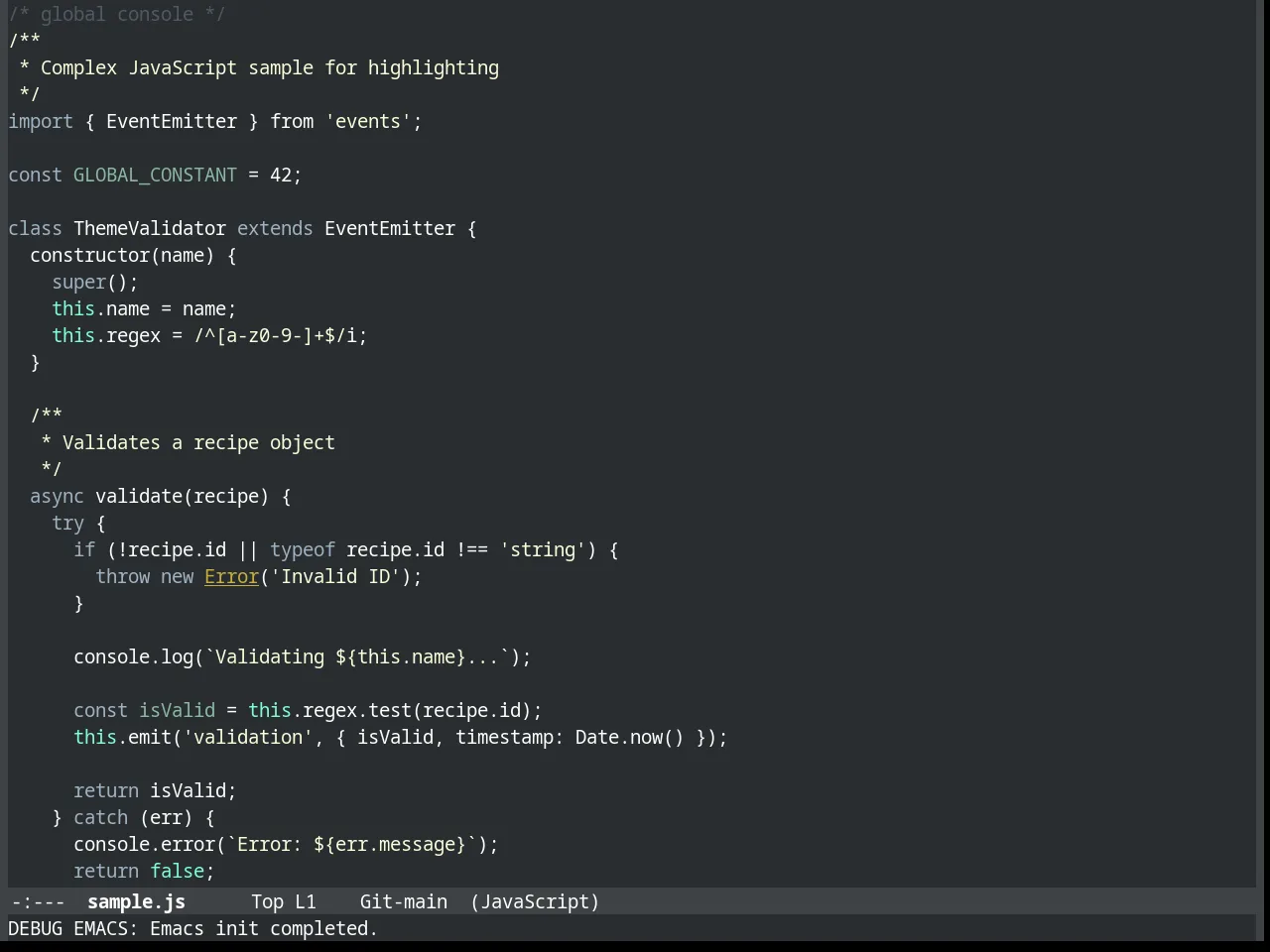 Slime Theme in javascript-mode