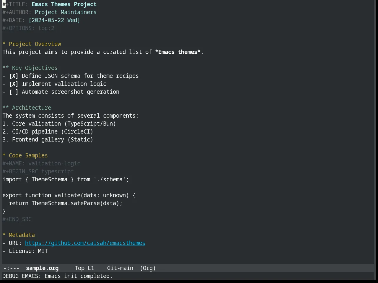 Slime Theme in org-mode