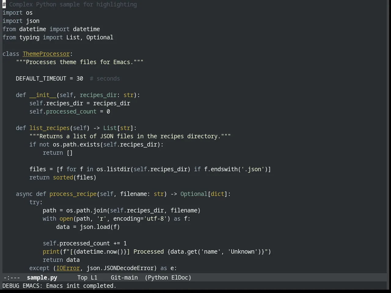 Slime Theme in python-mode