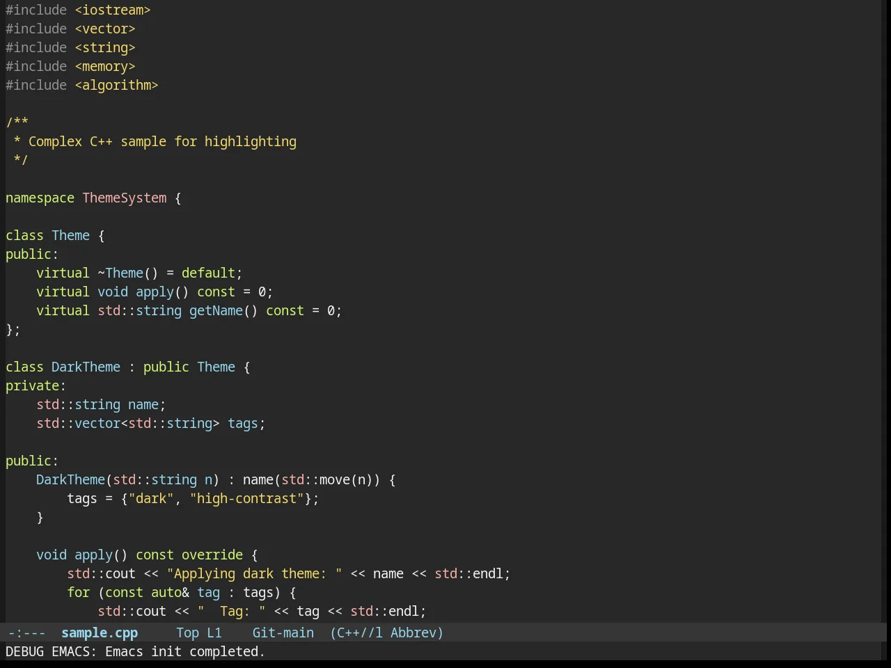 Smyx Theme in c++-mode