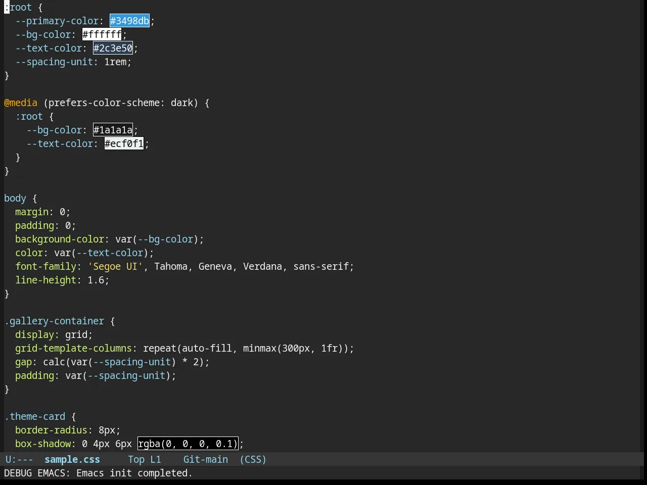 Smyx Theme in css-mode