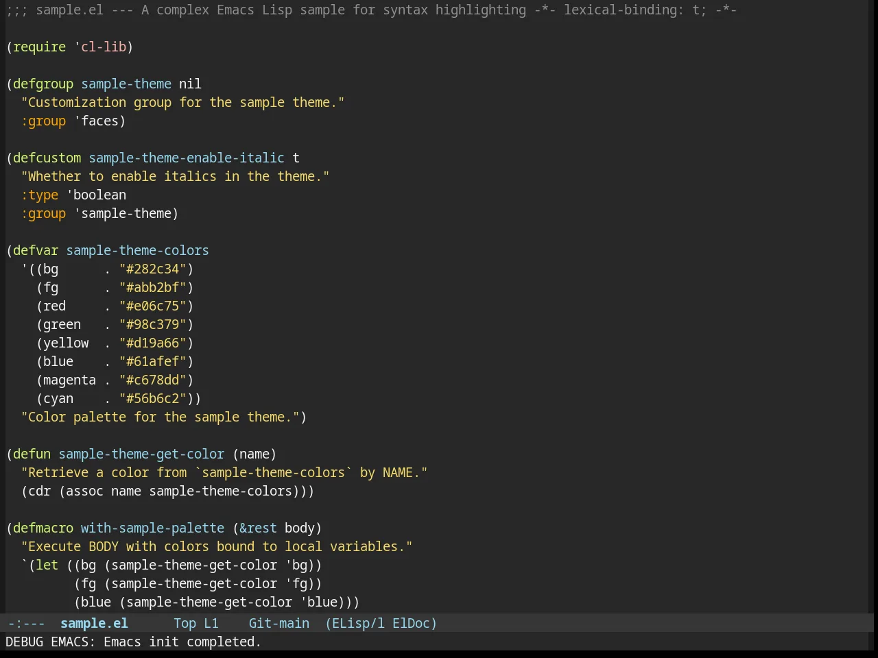 Smyx Theme in emacs-lisp-mode