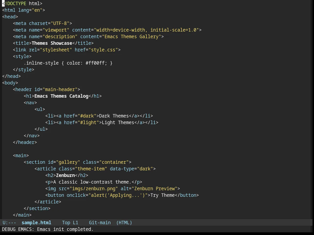 Smyx Theme in html-mode