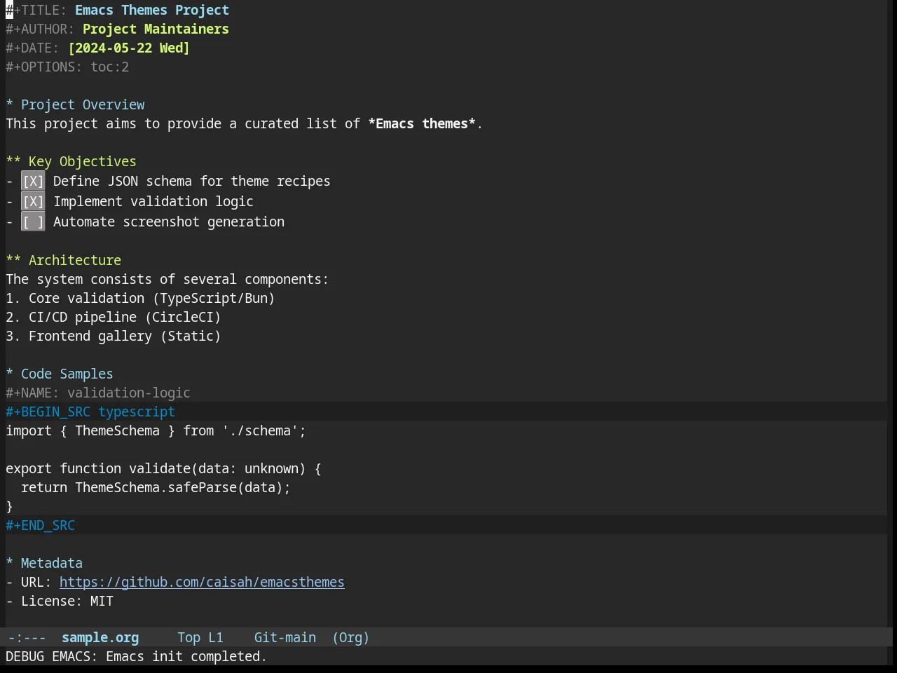 Smyx Theme in org-mode
