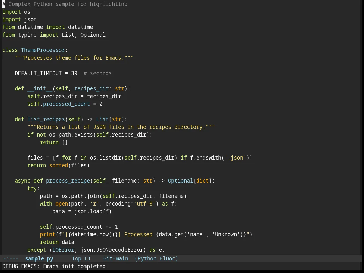 Smyx Theme in python-mode