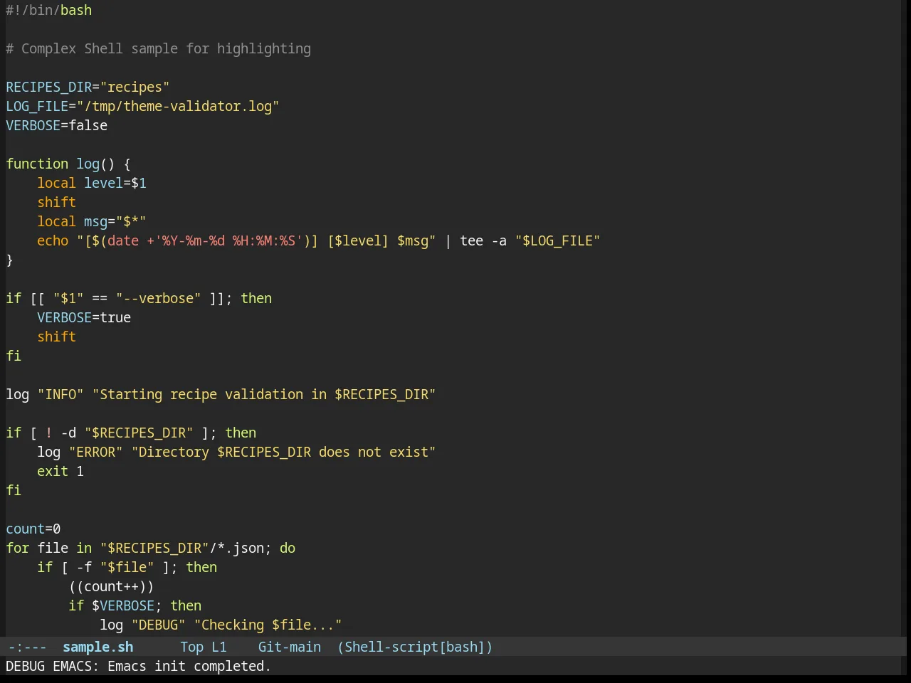 Smyx Theme in sh-mode
