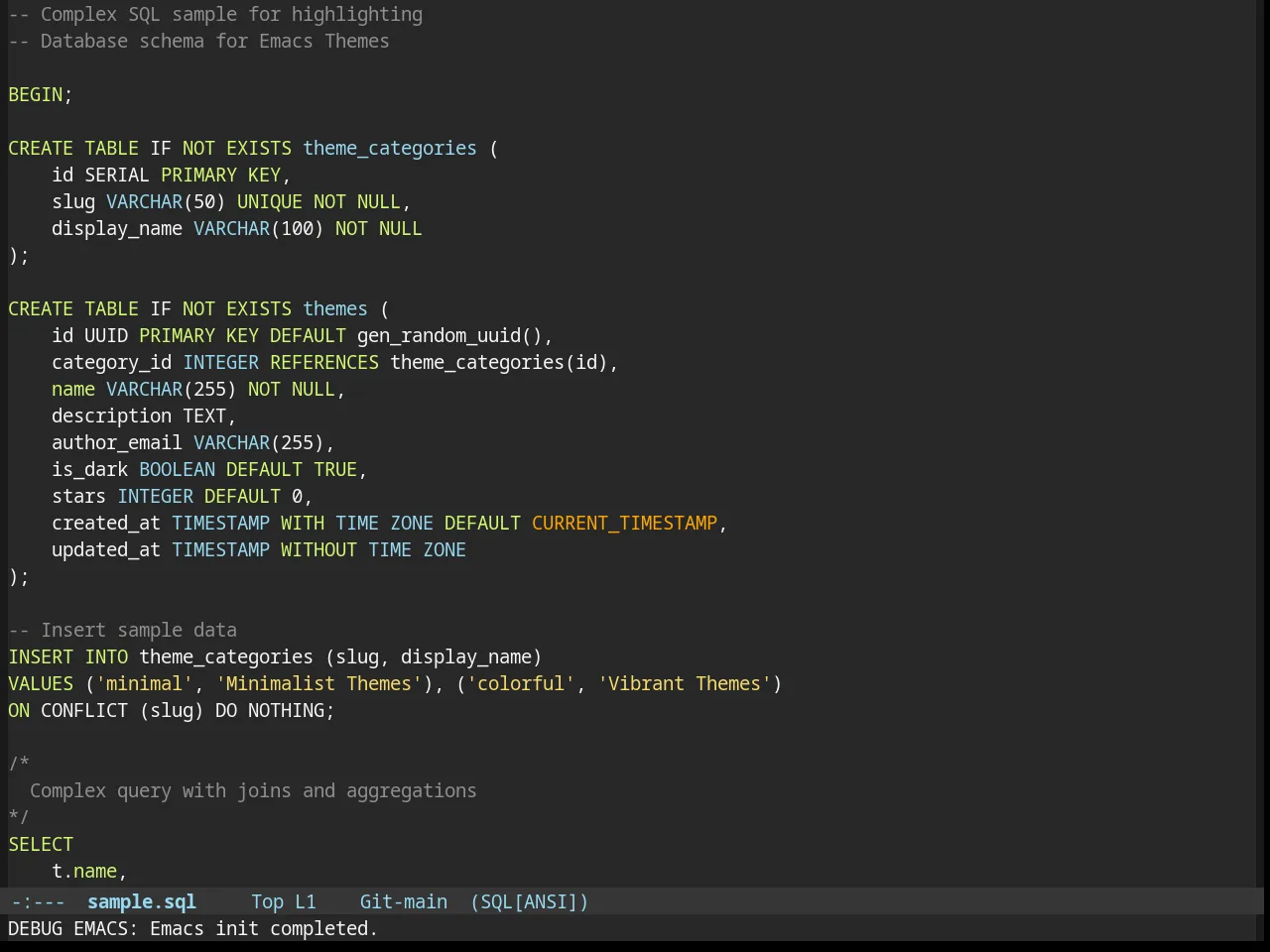 Smyx Theme in sql-mode