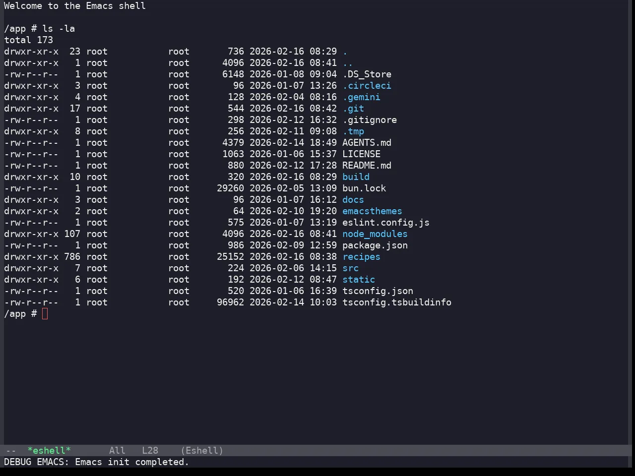 Snazzy Theme in eshell