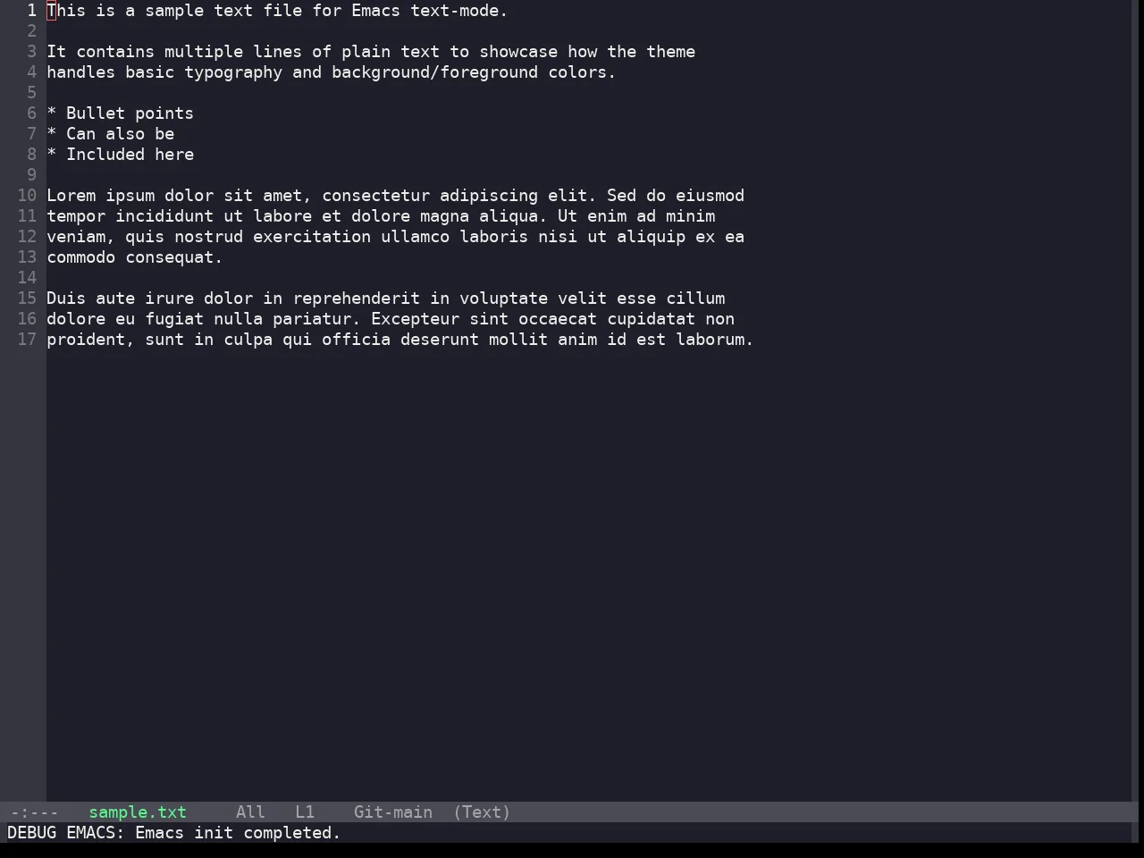 Snazzy Theme in text-mode