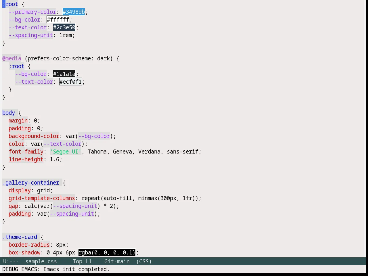 Snow Theme in css-mode