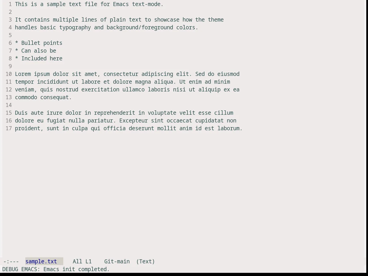 Snowish Theme in text-mode