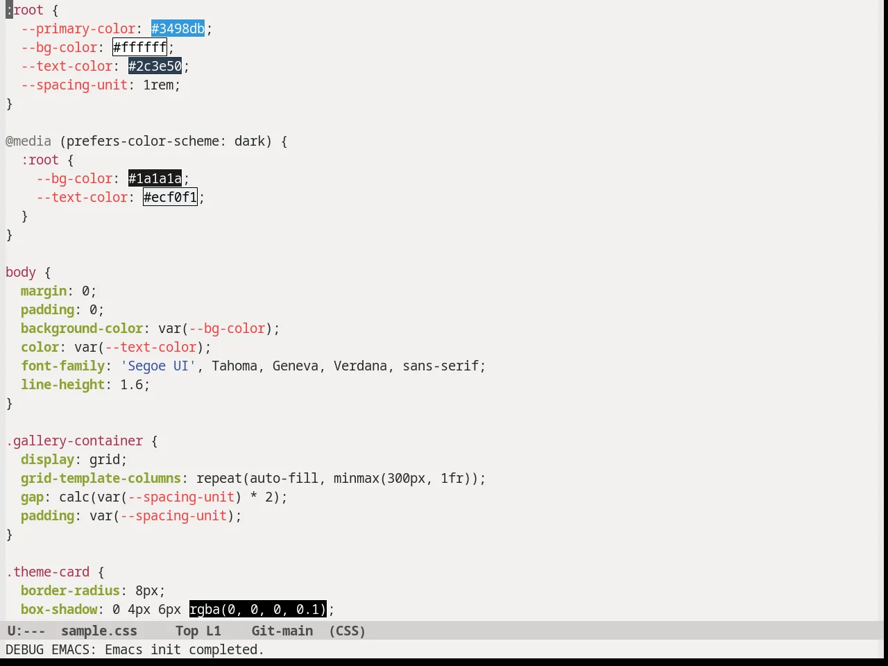 Soft Morning Theme in css-mode