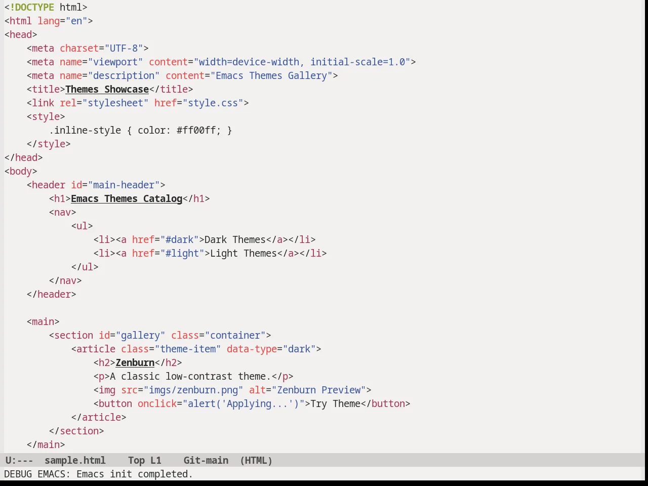 Soft Morning Theme in html-mode