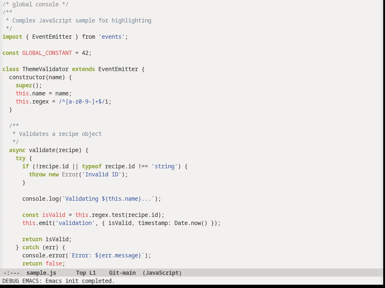 Soft Morning Theme in javascript-mode